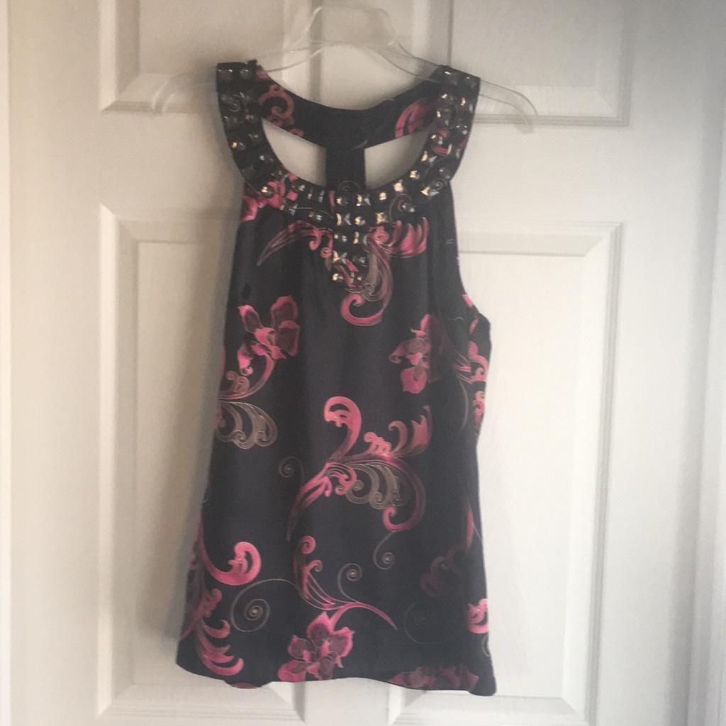 Ladies Jeweled Satin Type Sleeveless Top